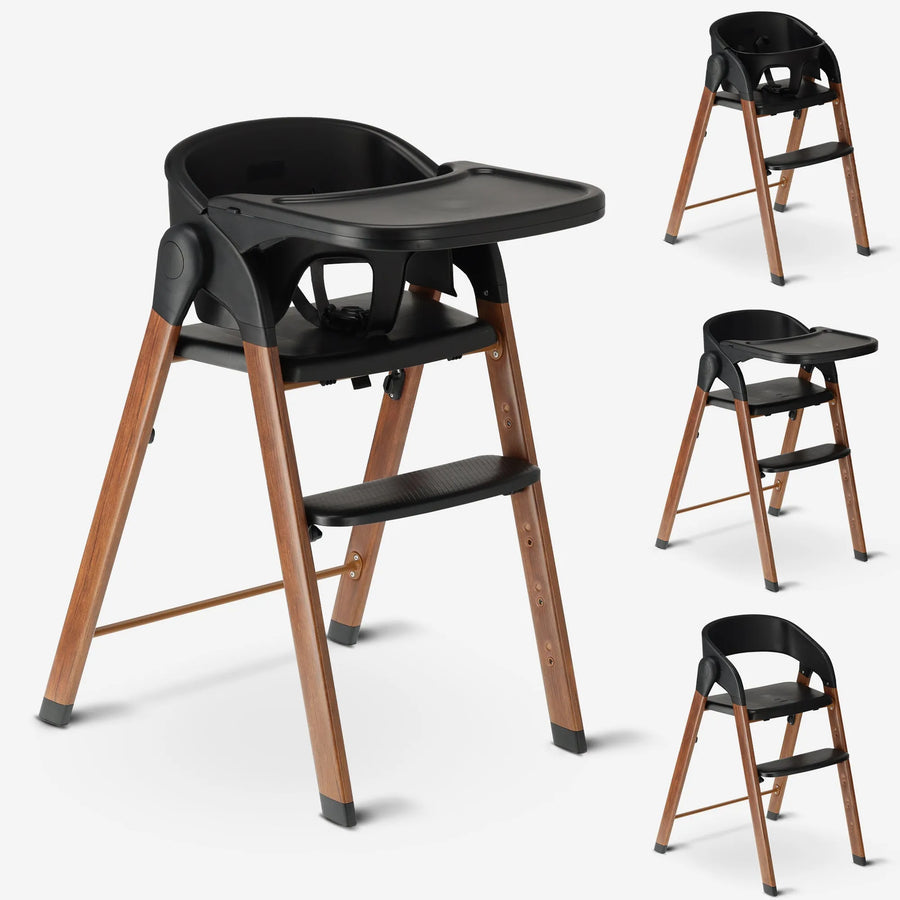 Luxe Kinderstoel Zwart / Hout
