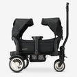 DERYAN Sandy Luxe opvouwbare bolderkar zwart met UPF50+ zonnekap twee zitplaatsen en all-terrain wielen