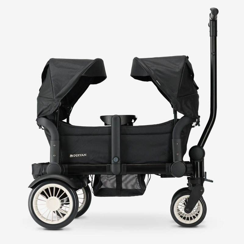 Sandy Luxe Opvouwbare Bolderkar - Beachwagon - Duowagen Black