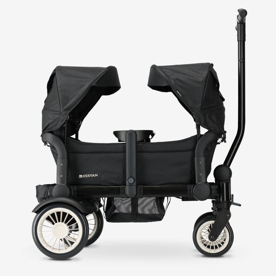 Sandy Luxe Opvouwbare Bolderkar - Beachwagon - Duowagen Black