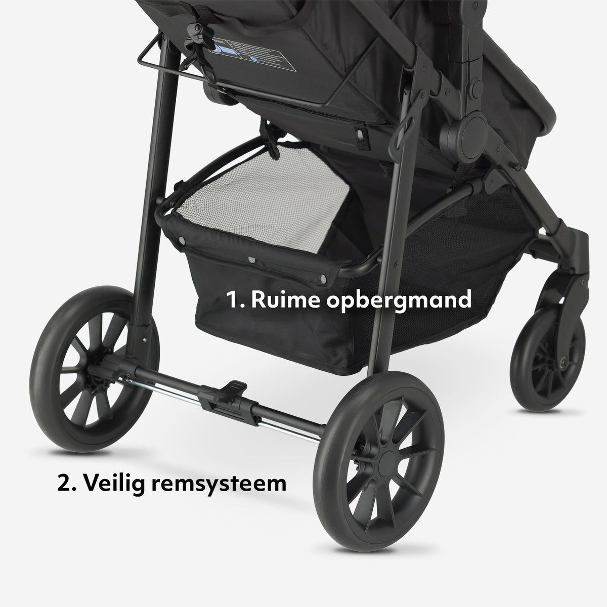 Mooiys Kai Kinderwagen - 3-in-1 reissysteem kinderwagen - Zwart